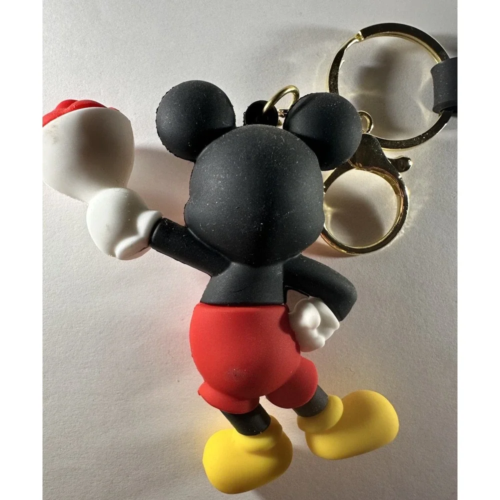 Disney Mickey Mouse holding flowers 3D Keychain with wrist strap for backpack